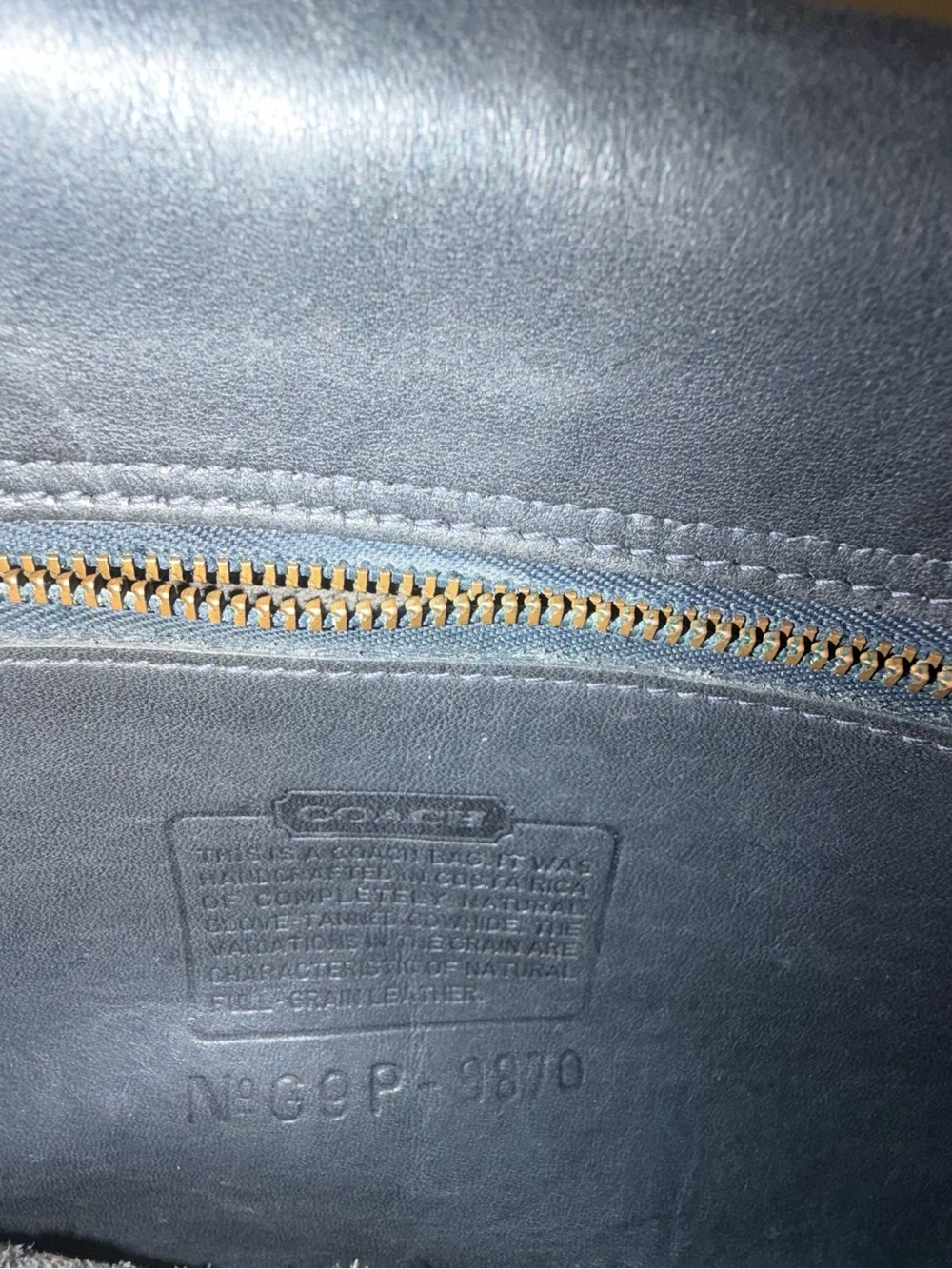Vintage Coach Court Bag. Navy, Style 9870, Made in 1999, Costa Rica. - Picture 5 of 7